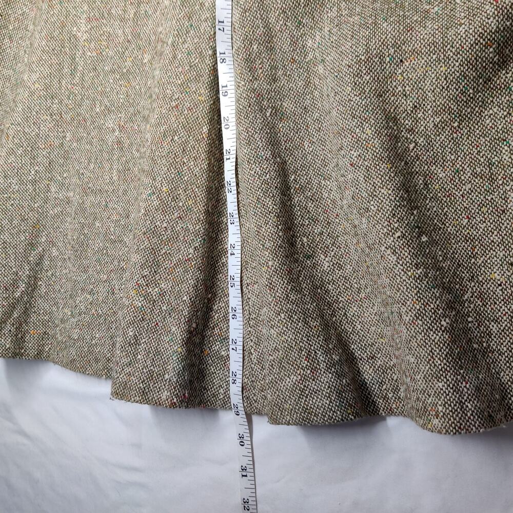 Vtg French Donegal Wool Blend Tweed A-line Flouncy Midi Skirt Small Academia 70s - Picture 12 of 12